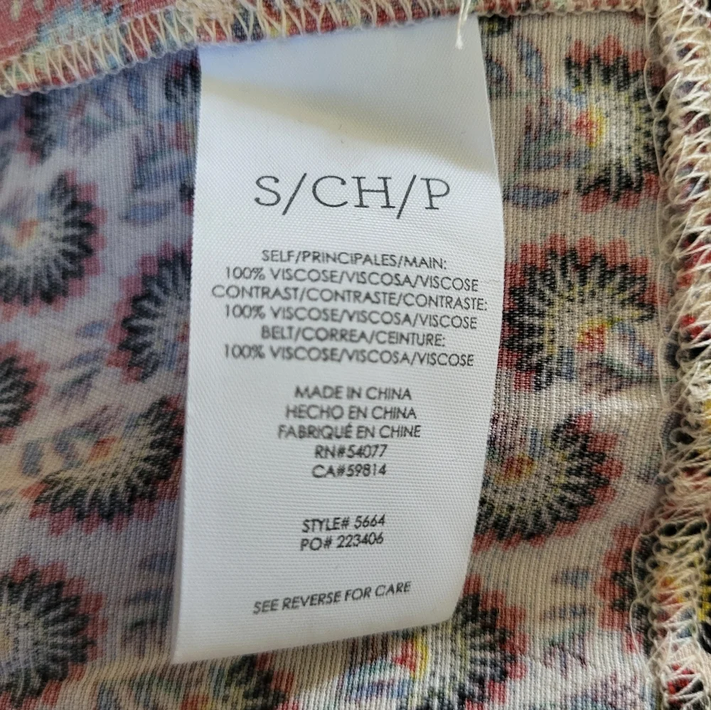 132B. NWT CAbi #5644 Multicolor Patterned Kimono Cardigan - Size Small